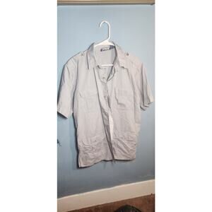 Blair Vintage 80 Menss Safari Style Sport Shirt Button Gray size Large